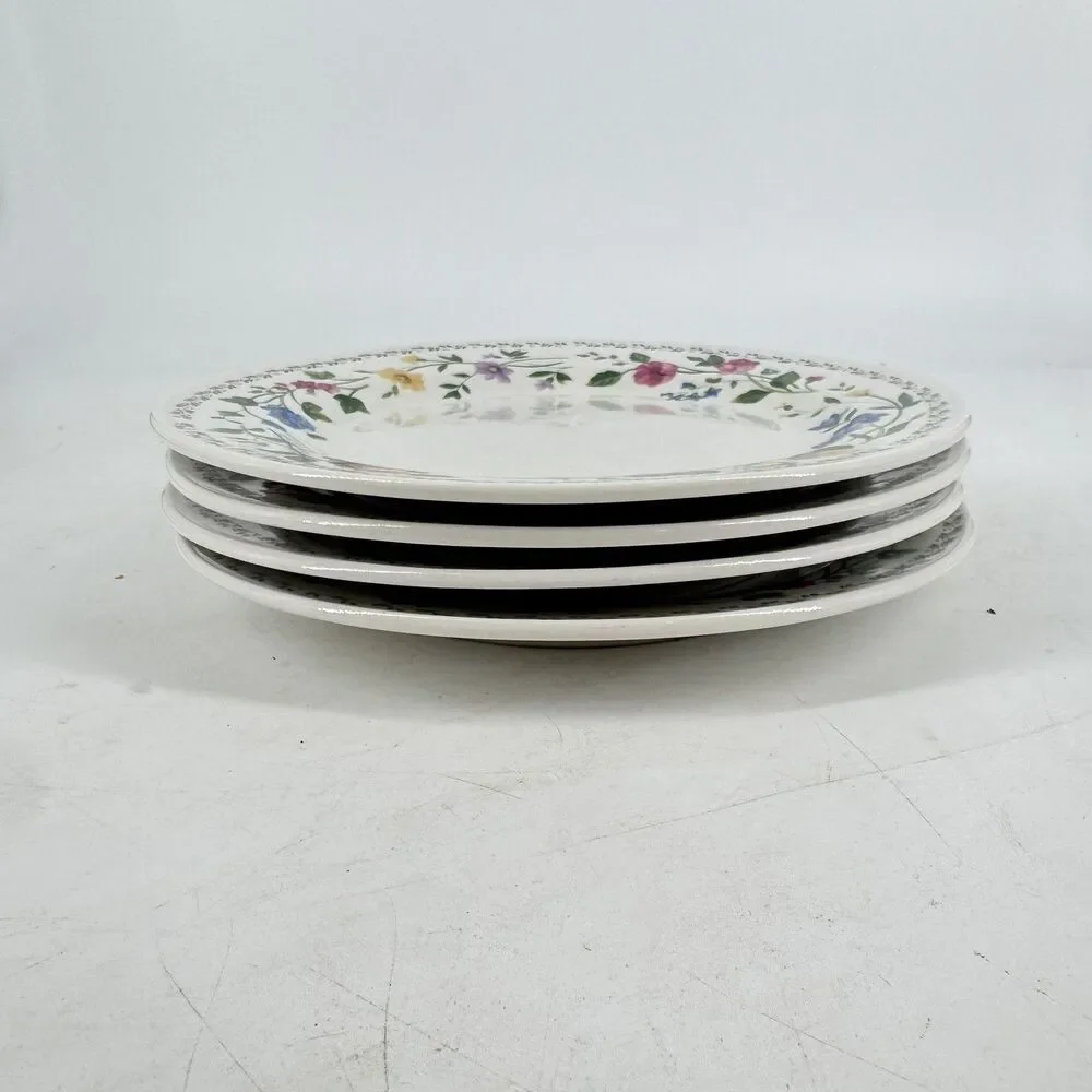Vintage 1993 Farberware English Garden #225 Set of 4 Salad Plates 7 1/2”